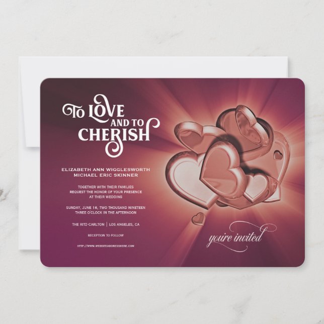 Invitación a la boda amorosa y cariñosa (Anverso)