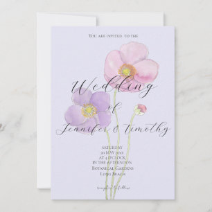 Invitación a la boda Anémona púrpura bruta