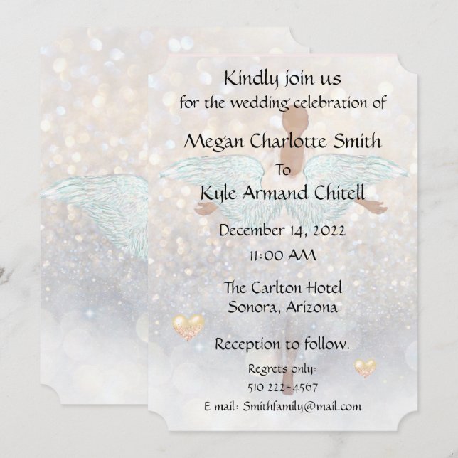 Invitación a la boda angélica 2 (Anverso / Reverso)