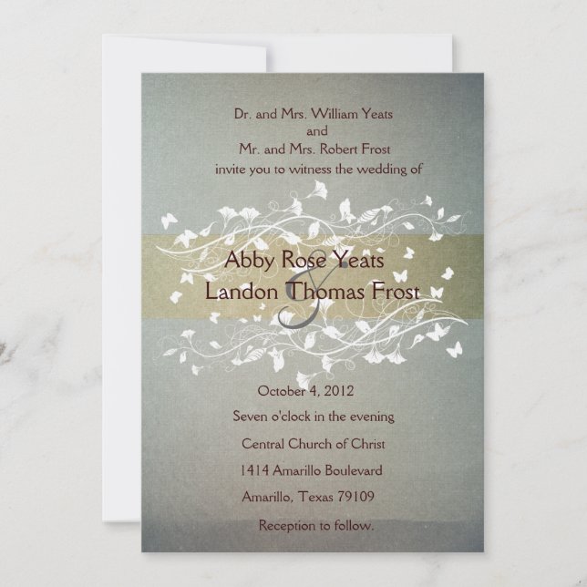 Invitación a la boda antigua (Anverso)
