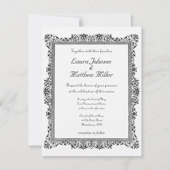 Invitación a la boda antigua (Anverso)