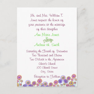 Invitación a la boda Aqua Blue & Lime Swirls