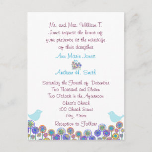Invitación a la boda Aqua Blue & Plum Swirls