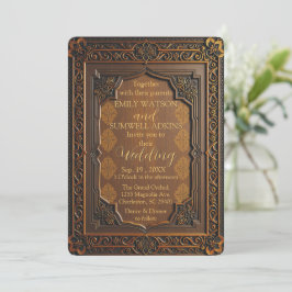Invitación a la boda árabe de madera de lujo