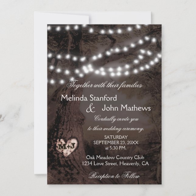Invitación a la boda | Árbol de luces (Anverso)