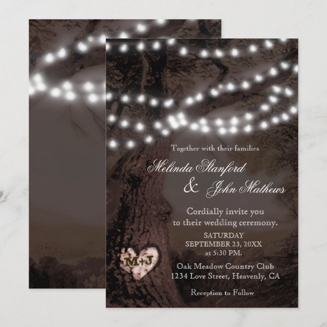 Invitación a la boda | Árbol Fiesta (Anverso / Reverso)