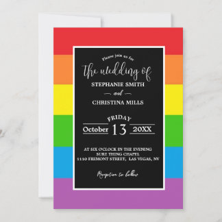 Invitación a la boda arcoiris LGBT