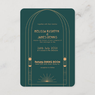 Invitación a la boda Art Deco