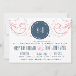Invitación a la boda Art Déco con remolinos