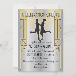 Invitación a la boda Art Déco de los 20