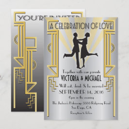 Invitación a la boda Art Déco de los 20