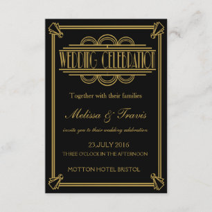Invitación a la boda Art Déco de los 20