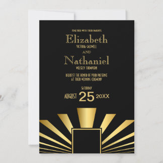Invitación a la boda Art Déco de los años 1920