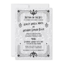 Invitación a la boda Art Deco de los años 20