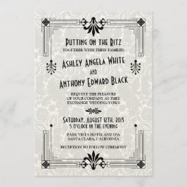 Invitación a la boda Art Deco de los años 20