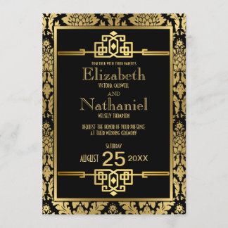 Invitación a la boda Art Déco de los años 20 de Go
