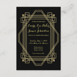 Invitación a la boda Art Deco Gatsby de los años 2