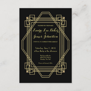 Invitación a la boda Art Deco Gatsby de los años 2