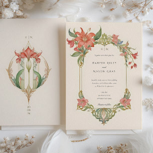 Invitación a la boda Art Nouveau de Amaryllis