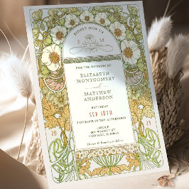 Invitación a la boda Art Nouveau Vintage de Mucha