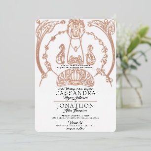 Invitación a la boda - Art Nouveau y poema 12