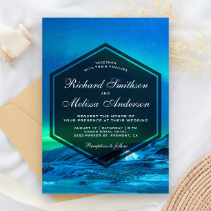 Invitación a la boda ártica de Aurora boreal