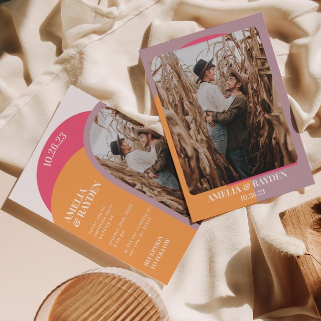 Invitación a la boda artística de los modernos ret (Subido por el creador)
