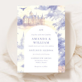 Invitación a la boda artística Toile de Jouy