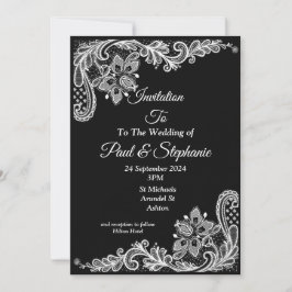 Invitación a la boda asombrosa, lacayo en blanco y