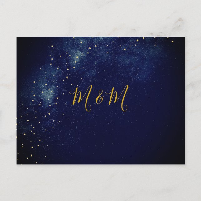 Invitación a la Boda Astral Azul de las Estrellas  (Anverso)
