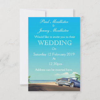 Invitación a la Boda Automovilística Americana Vin
