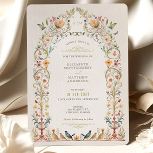 Invitación a la Boda Aviar Victoriana Encantada