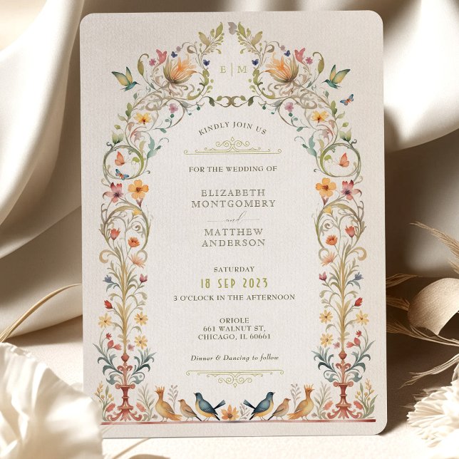 Invitación a la Boda Aviar Victoriana Encantada (Subido por el creador)