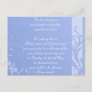 Invitación a la boda azul