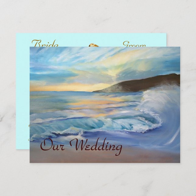 invitación a la boda azul al atardecer (Subido por el creador)