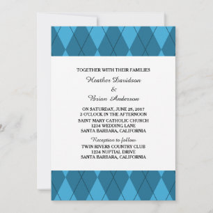 Invitación a la boda azul argelino