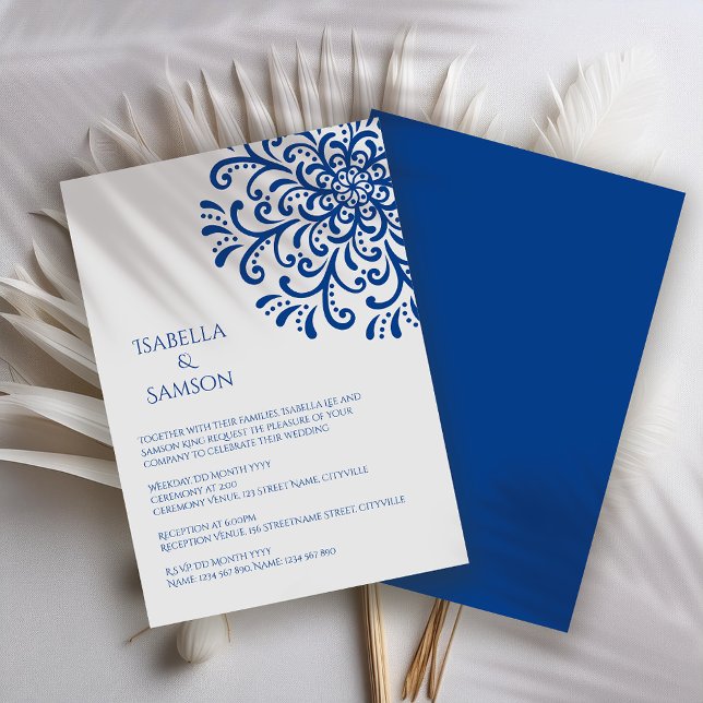 Invitación a la boda azul brillante sincera (Subido por el creador)