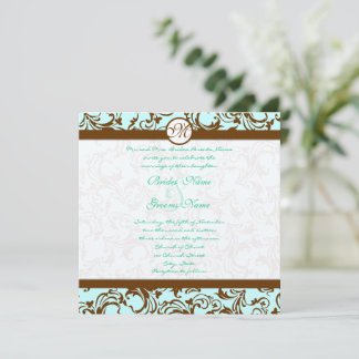 Invitación a la Boda Azul de la Luz de Damasco Mar