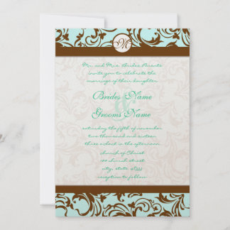 Invitación a la Boda Azul de la Luz de Damasco Mar
