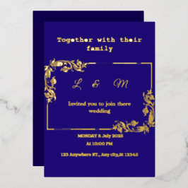 Invitación a la boda azul de la Marina
