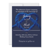 Invitación a la Boda Azul de la Marina Knot