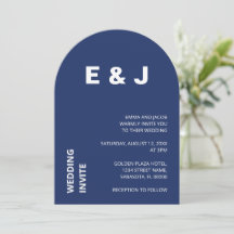 Invitación a la boda azul de la Marina Moderna