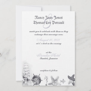 Invitación a la boda azul de la Marina Náutica