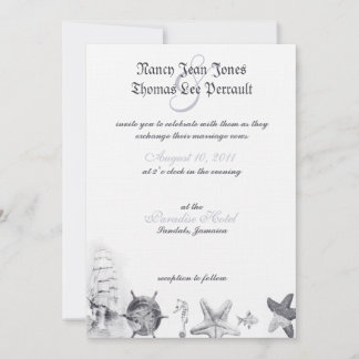 Invitación a la boda azul de la Marina Náutica