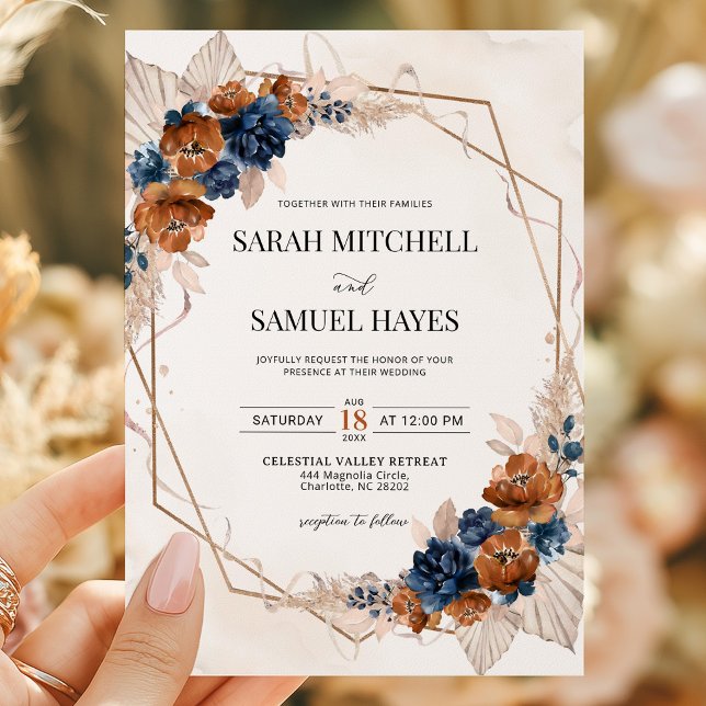 Invitación a la boda azul de la Marina y el Naranj (Subido por el creador)