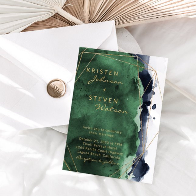 Invitación a la boda azul de la Marina y el verde  (Subido por el creador)