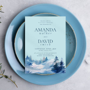 Invitación a la Boda Azul de los Bosques de Invier