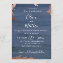 Invitación a la boda azul de Moody