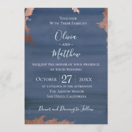 Invitación a la boda azul de Moody