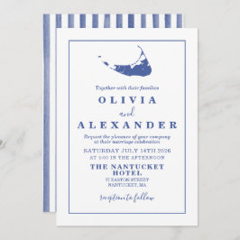 Invitación a la boda azul de Nantucket